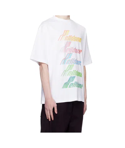 We11 Done White Multi Rainbow Logo T-shirt In White