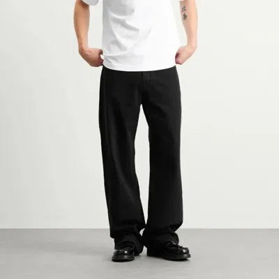 Jacquemus Straight Denim Pants Featuring Belt Loops In Black