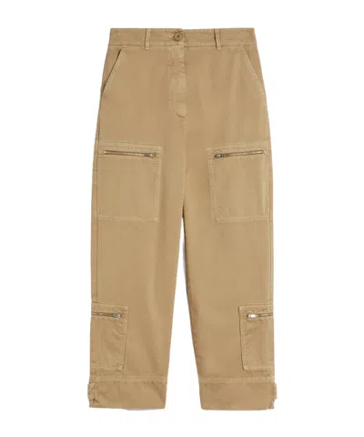 Weekend Max Mara Colonia Long Trouser Khaki In Brown