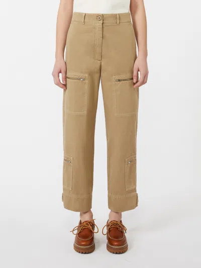 Weekend Max Mara Colonia Long Trouser Khaki In Brown