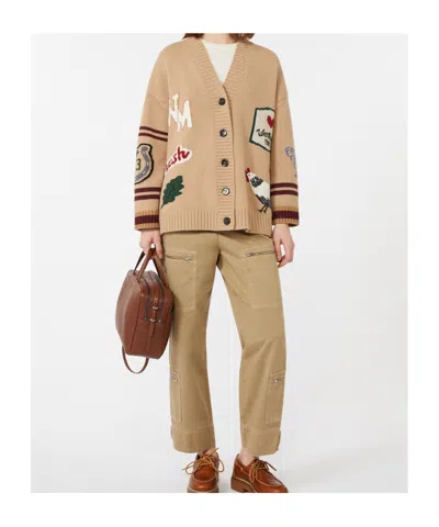 Weekend Max Mara Colonia Long Trouser Khaki In Brown