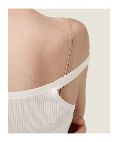 Miu Miu Pointelle V-neck Tank Top In White