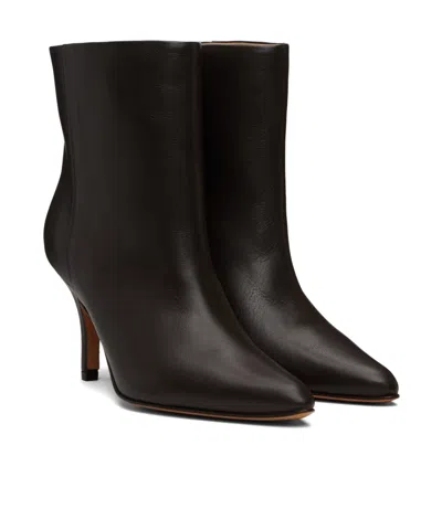 Mm6 Maison Margiela Pointed-toe Leather Ankle Boots In Brown