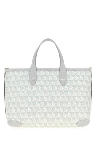 Anya Hindmarch Printed Canvas Xs I Am A Plastic Bag Handbag In White