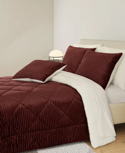 J Queen New York Everett Plush 3-pc. Comforter Set, Full/queen In Brown