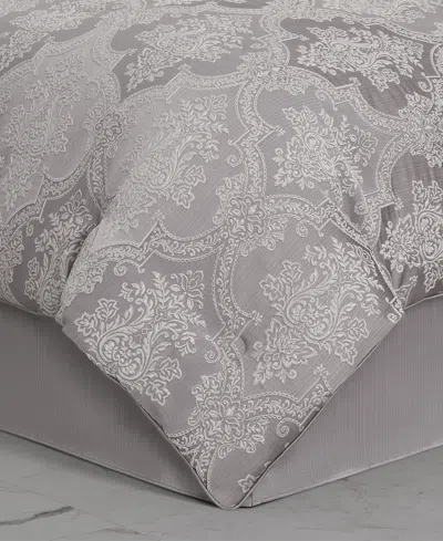 J Queen New York Mary Damask 4-pc. Comforter Set, Queen In Gray
