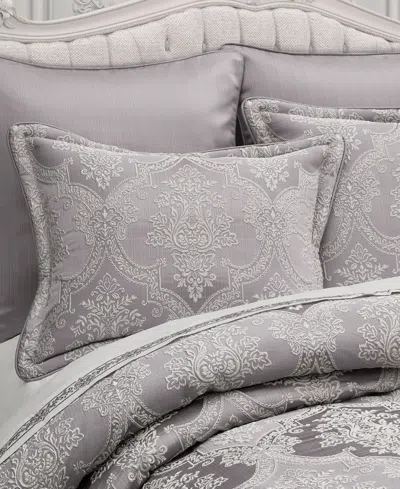 J Queen New York Mary Damask 4-pc. Comforter Set, Queen In Gray