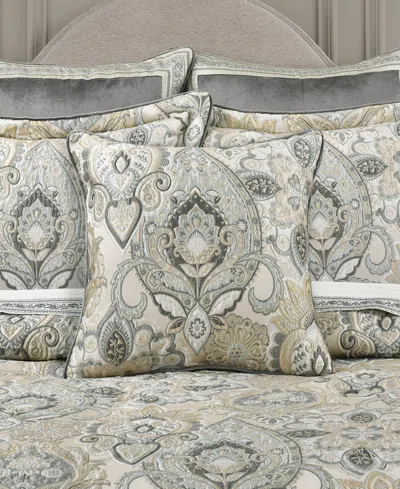 J Queen New York Annabelle Damask Decorative Pillow, 20" X 20" In Gray