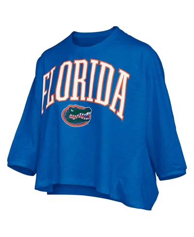 Pressbox Women's Royal Florida Gators Midi Arch Over Logo Oversized T-shirt In Blue