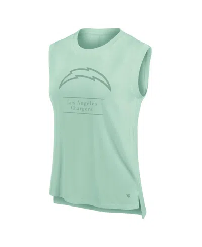 Fanatics Women's Mint Los Angeles Chargers Studio Embrace Tank Top In Green