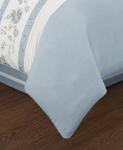 J Queen New York Garden Bloom Embroidered 4-pc. Comforter Set, King In Blue