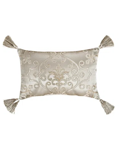 J Queen New York Amaretto Boudoir Decorative Pillow, 14" X 22" In Gray