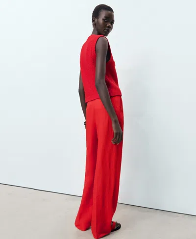 Mango Chunky Cable Stitch Sweater Vest In Red