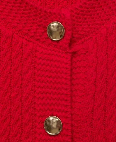Mango Chunky Cable Stitch Sweater Vest In Red