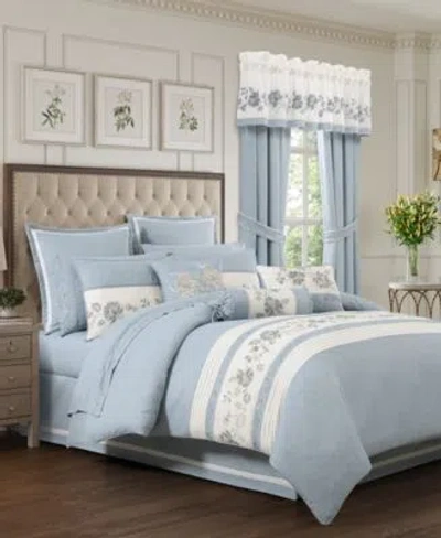 J Queen New York Garden Bloom Comforter Sets In Blue