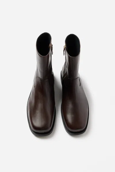 Filippa K Leather Ankle Boot In Brown