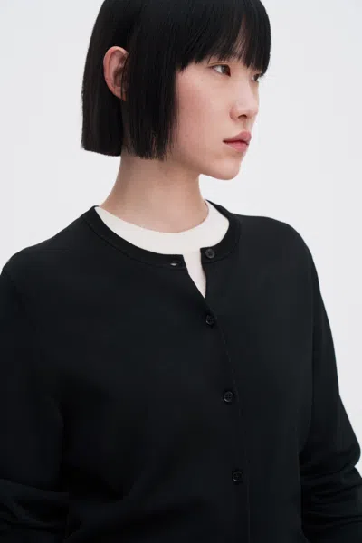 Filippa K Merino Short Cardigan In Black