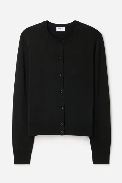 Filippa K Merino Short Cardigan In Black
