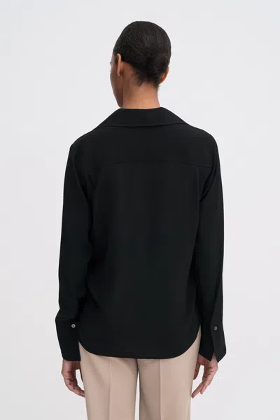 Filippa K Half Placket Blouse In Black