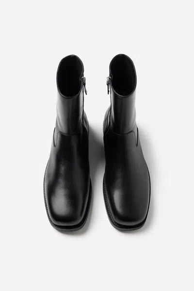 Filippa K Leather Ankle Boot In Black