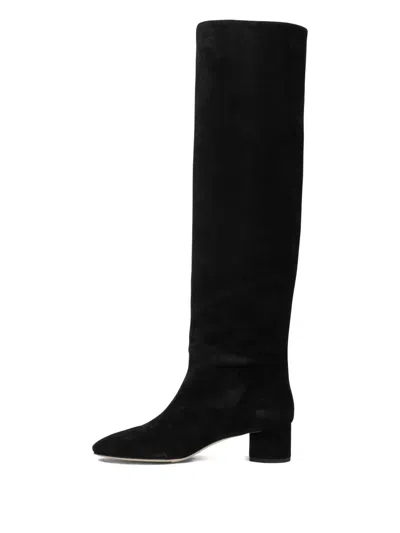 Aeyde Suede Block Heel Over-the-knee Boots In Black