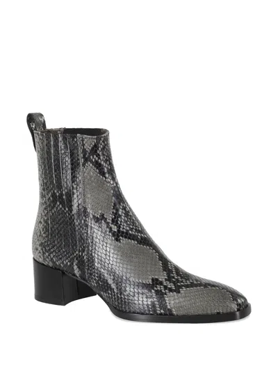 Roberto Festa Stylish Python Leather Ankle Boots In Gray
