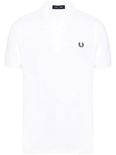 Fred Perry Laurel Wreath-embroidered Polo Shirt In White