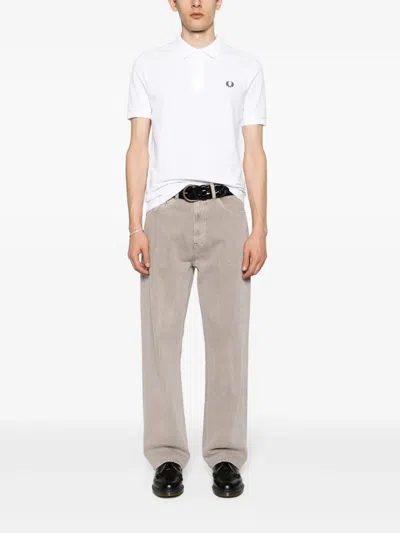 Fred Perry Laurel Wreath-embroidered Polo Shirt In White