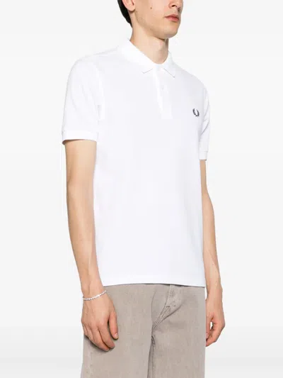 Fred Perry Laurel Wreath-embroidered Polo Shirt In White