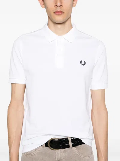 Fred Perry Laurel Wreath-embroidered Polo Shirt In White