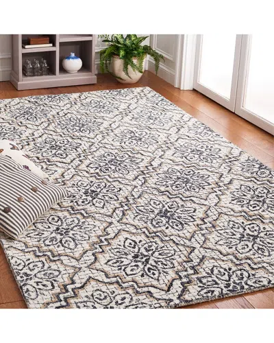 Safavieh Abstract Ivory Tide Hand-tufted Wool-blend Rug In Blue