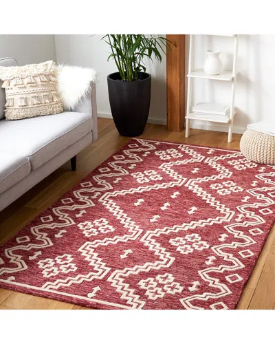 Safavieh Abstract Sandfire Aztec Hand-tufted Wool Rug In Red