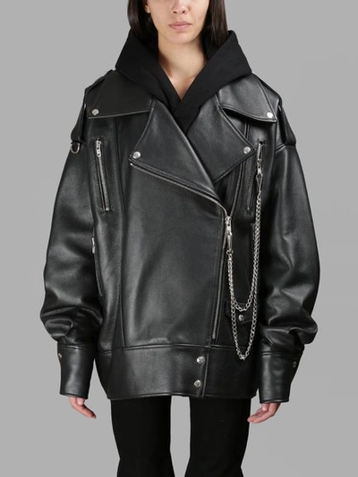 Misbhv Black Oversized Leather Jacket