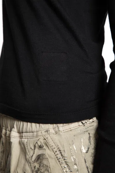 Rick Owens Drkshdw Ziggy Asymmetric-neckline Long-sleeve T-shirt In Black