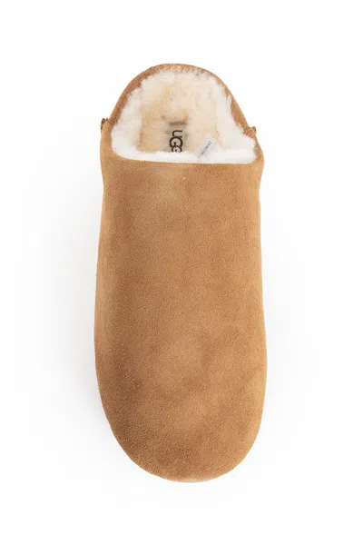 Ugg Slip-on Sandals With Smooth Suede Exterior In Nude