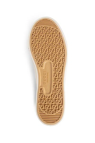 Gucci Monogram Pattern Low Top Sneakers With Pull Tab In Brown