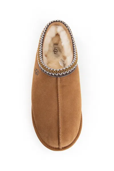 Ugg Soft Suede Slip-on Loafers With Zigzag Stitch Detail In Brown