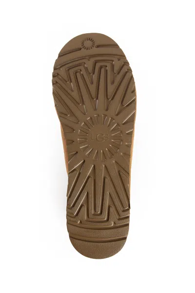 Ugg Soft Suede Slip-on Loafers With Zigzag Stitch Detail In Brown