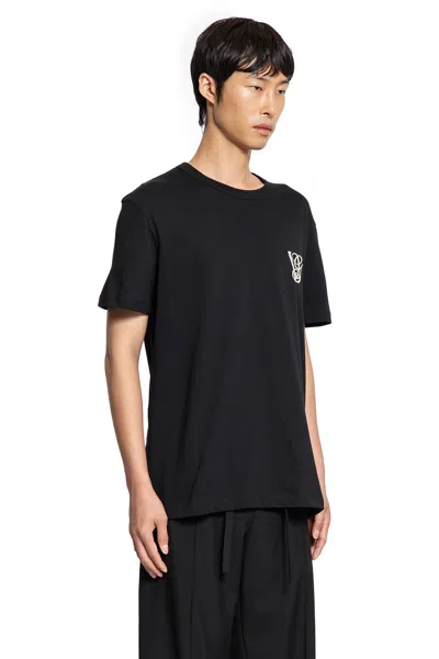 Valentino Cotton T-shirt With Vg Patch In Black