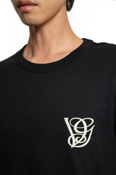 Valentino Cotton T-shirt With Vg Patch In Black