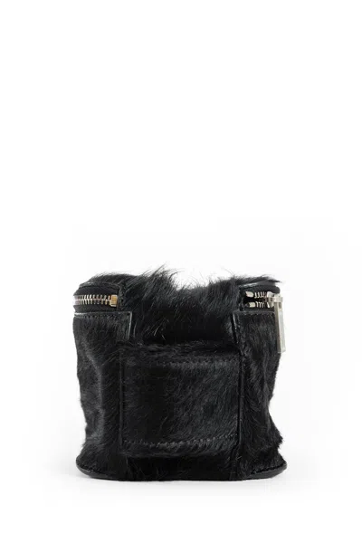 Rick Owens Piccola Beauty Case In Pelle Di Vitello In Black