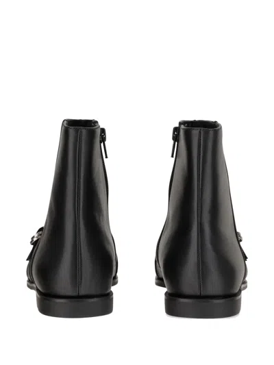 Pinko Leather Boots With Studs And Straps In Black