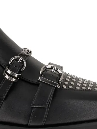 Pinko Leather Boots With Studs And Straps In Black