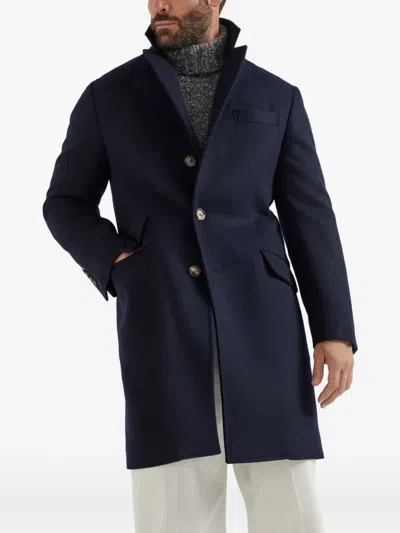 Brunello Cucinelli Cashmere Outwear Jacket In Blue