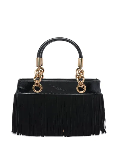 Kurt Geiger Fringe-embellished Chain-handle Tote Bag In Black