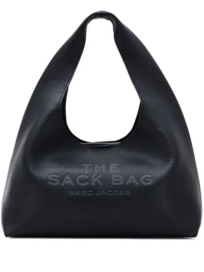 Marc Jacobs Soft Textured Leather Slouchy Bag With Rounded Handle In Black