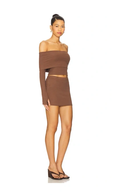 Superdown Marks Skirt Set In Brown