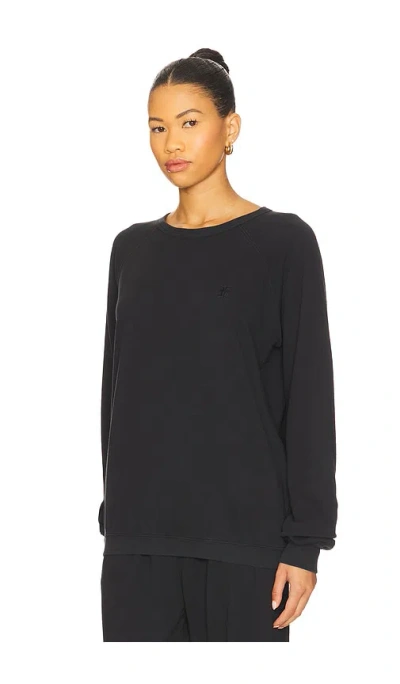 Éterne Oversized Lightweight French Terry Raglan Sweatshirt In Black