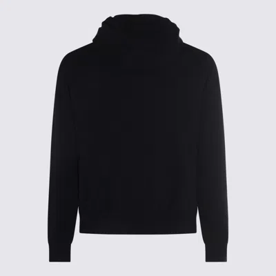 Moorer Navy Blue Wool Down Jacket In Brown