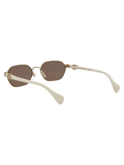 Gucci Gold Ivory Pink Metal Sunglasses